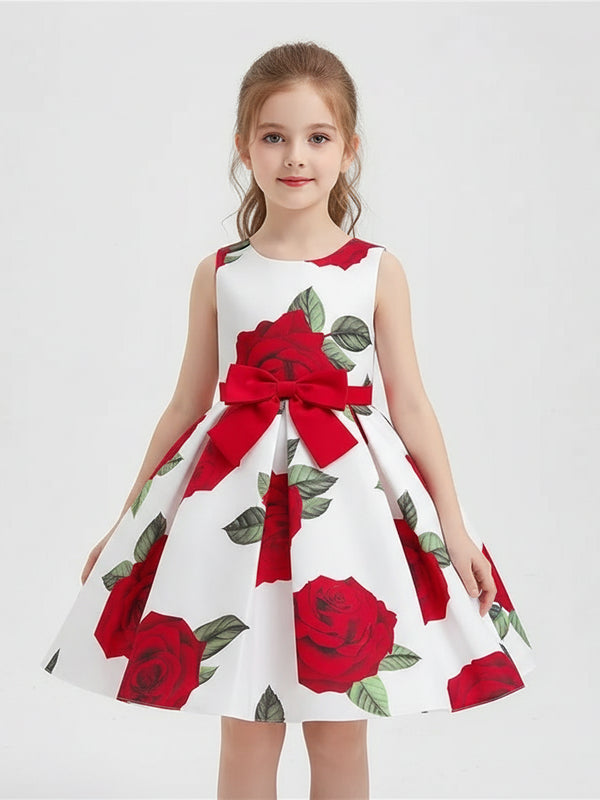 Summer Baby Girls Flower Dress – Sleeveless A-Line Party & Wedding Dress for Kids