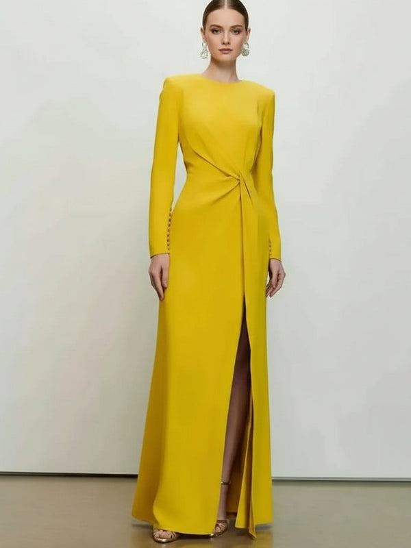 Luxury Birthday Evening Dress – Floor-Length Full Sleeves Wedding and Party Gown