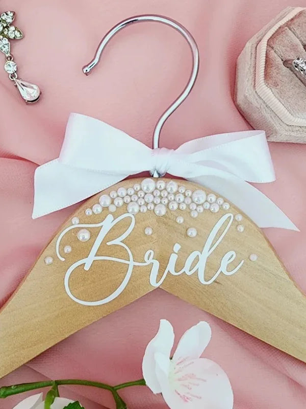 Wooden Bride Hanger – Elegant Bridal Party Gift and Wedding Decoration