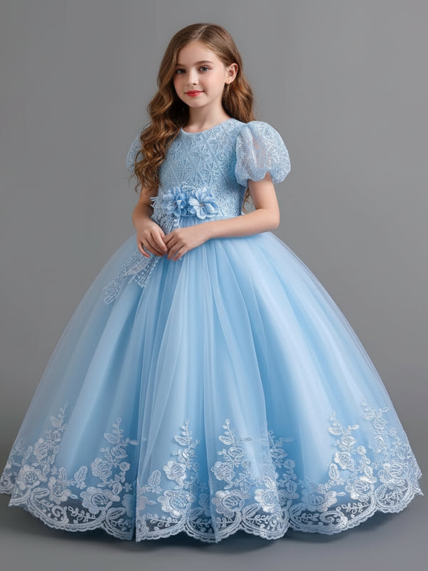 White Flower Girl Dress – Elegant Bridesmaid, Pageant & First Communion Gown