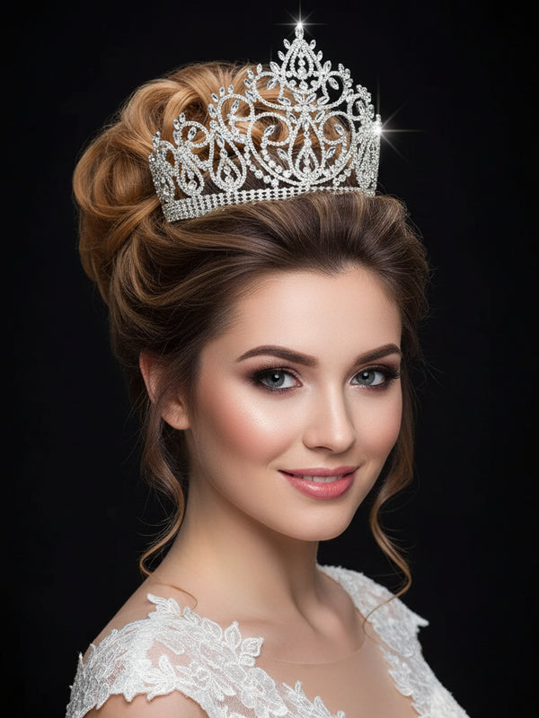 Pearl & Rhinestone Wedding Hair Crown – Elegant Bridal Tiara Accessory