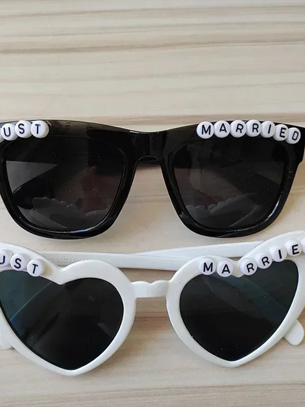 Just Married Sunglasses – Bride & Groom Matching Newlywed Shades for Wedding, Beach, or Honeymoon