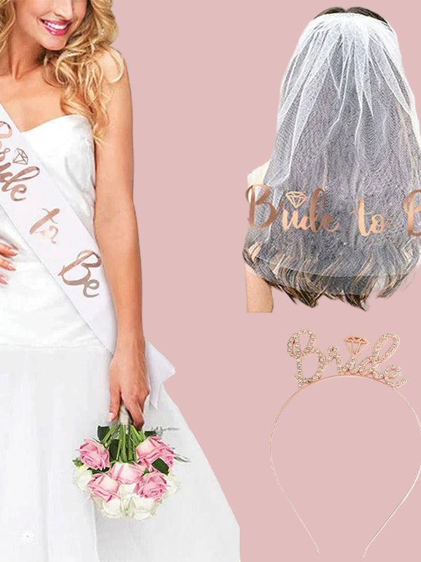 Rose Gold Bridal Shower and Bachelorette Party Set – Bride to Be Accessories
